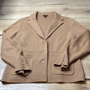 Women’s Talbots Knit Camel Color Blazer with Button Accents Size Medium